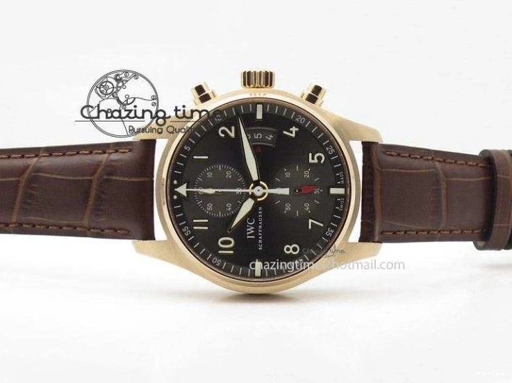 MIROTIME 0208 Pilot Chrono RG 3878 ZF Best Edition Grey Dial On Brown Leather Strap A UrbanChic 7330